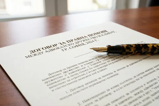 A professional high-fidelity close-up of a legal document on a desk with a fountain pen resting on it.